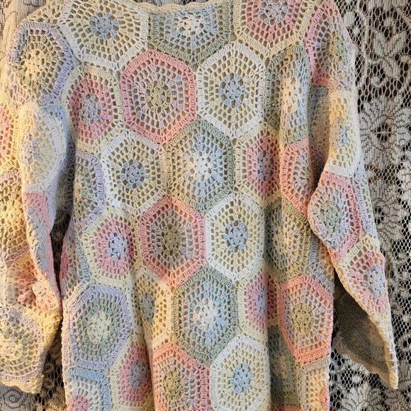 Vintage Shenanigans Multi Coloured Hand Knit Sweater- Lined -Made in Korea - Picture 8 of 8